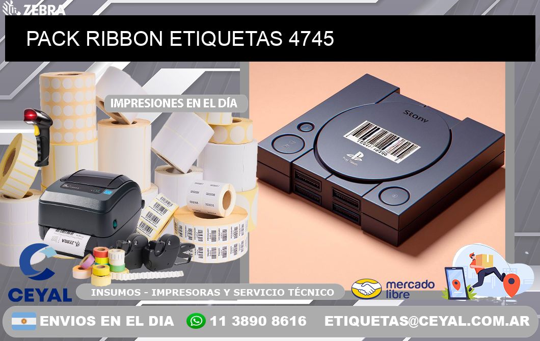 PACK RIBBON ETIQUETAS 4745