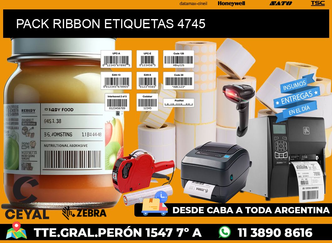 PACK RIBBON ETIQUETAS 4745