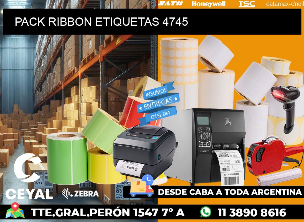 PACK RIBBON ETIQUETAS 4745