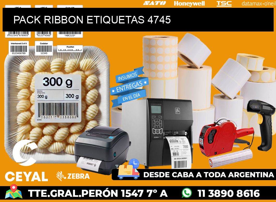 PACK RIBBON ETIQUETAS 4745