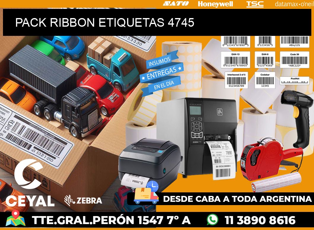 PACK RIBBON ETIQUETAS 4745