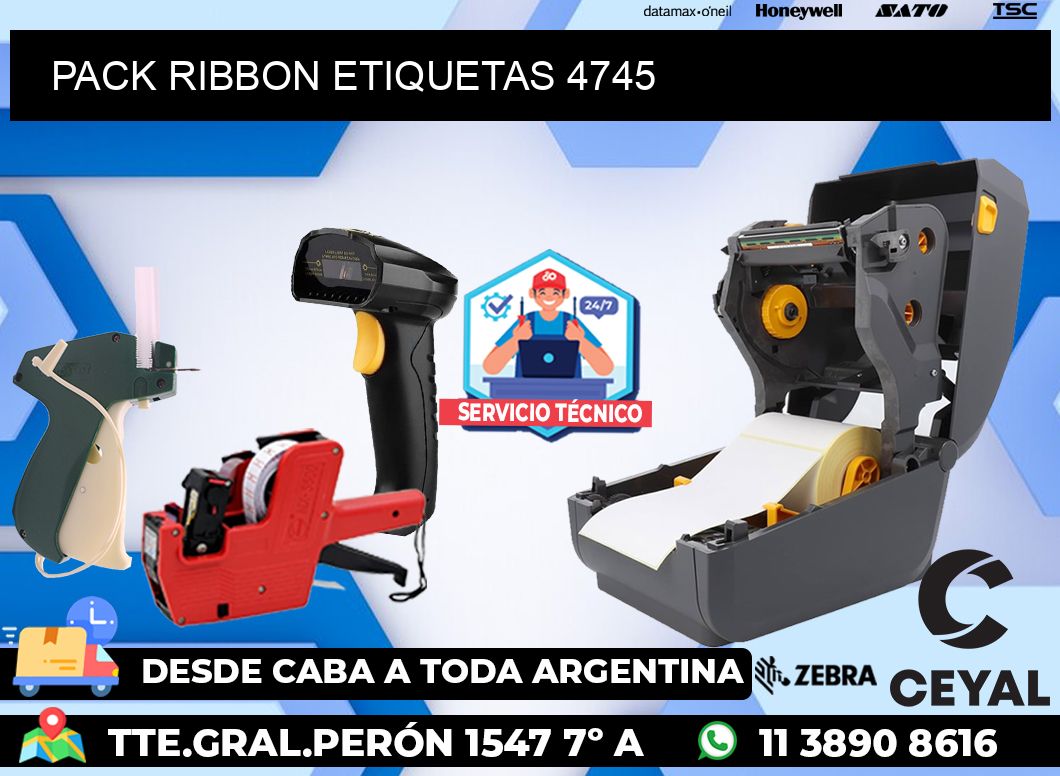 PACK RIBBON ETIQUETAS 4745