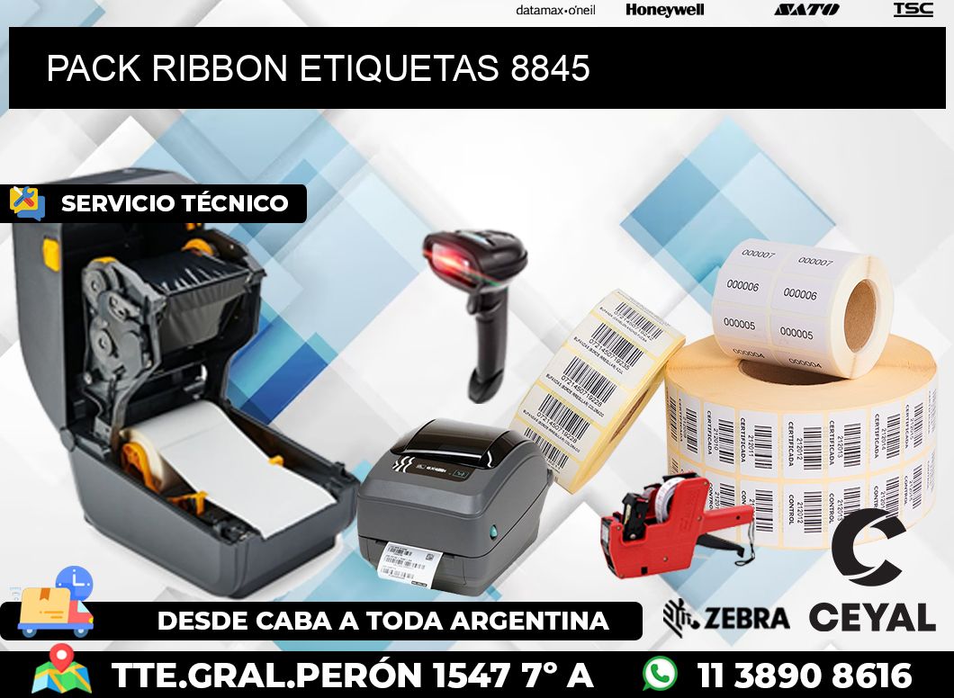 PACK RIBBON ETIQUETAS 8845