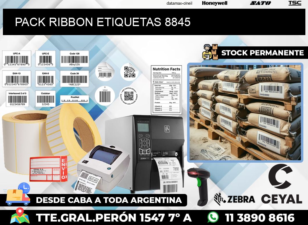 PACK RIBBON ETIQUETAS 8845