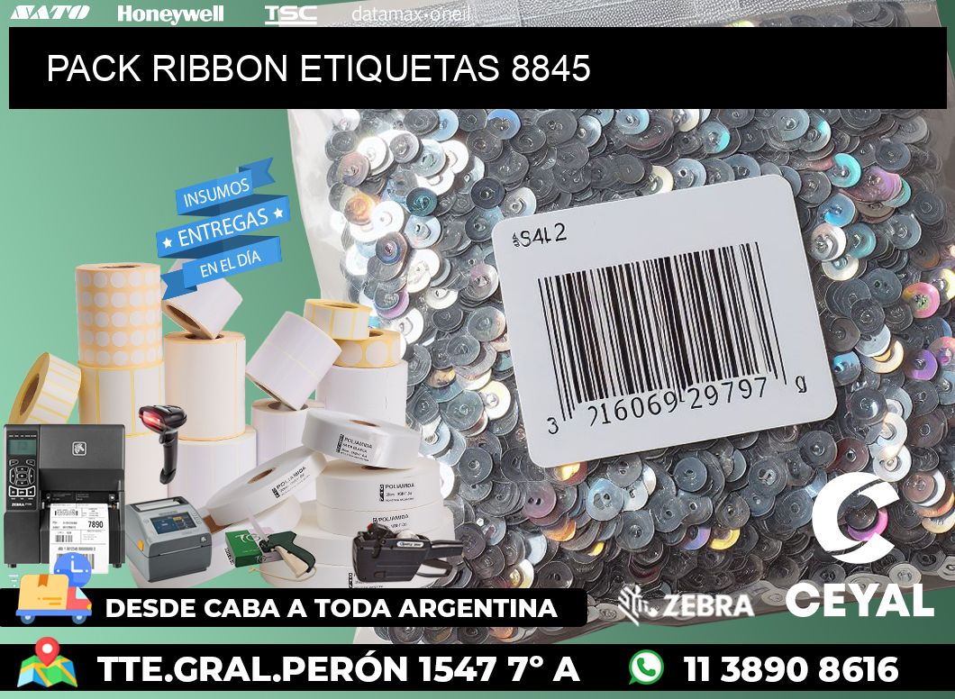 PACK RIBBON ETIQUETAS 8845