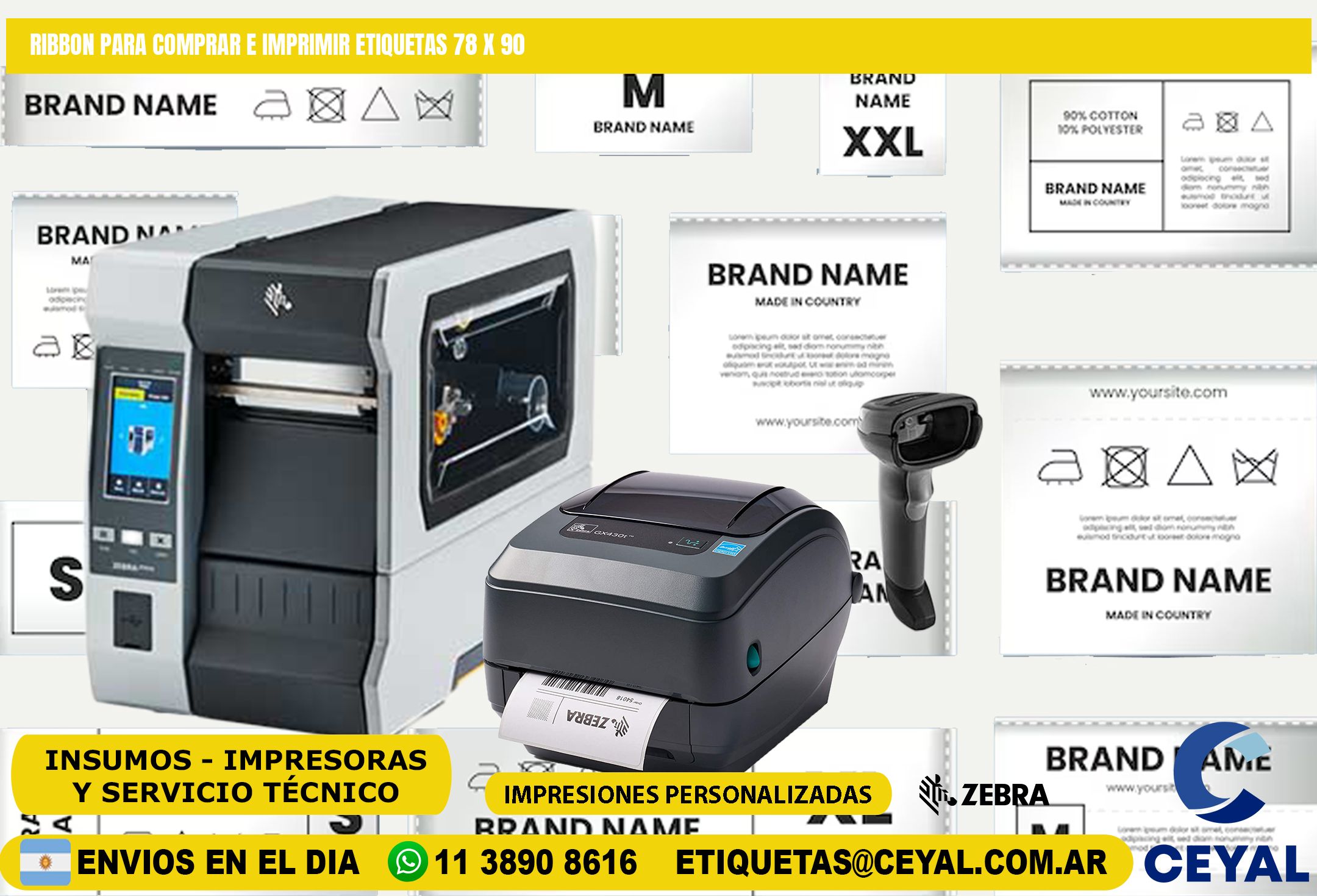 RIBBON PARA COMPRAR E IMPRIMIR ETIQUETAS 78 x 90