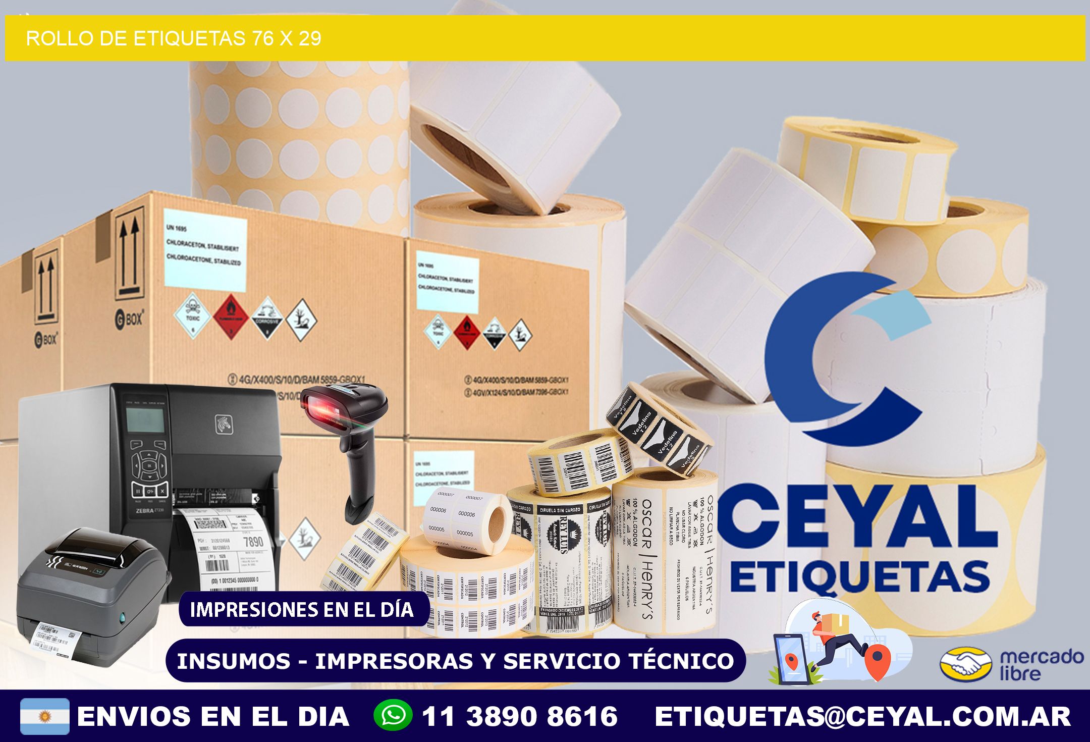 ROLLO DE ETIQUETAS 76 x 29