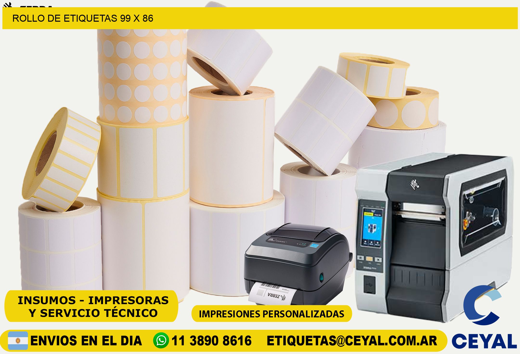 ROLLO DE ETIQUETAS 99 x 86
