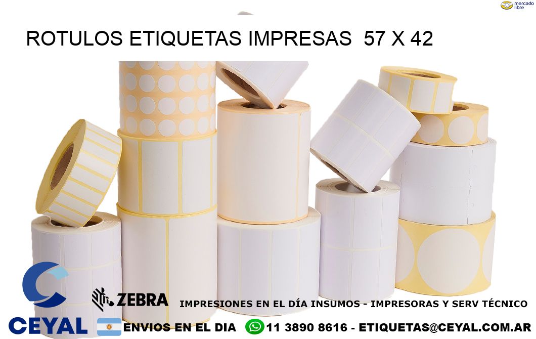ROTULOS ETIQUETAS IMPRESAS  57 x 42