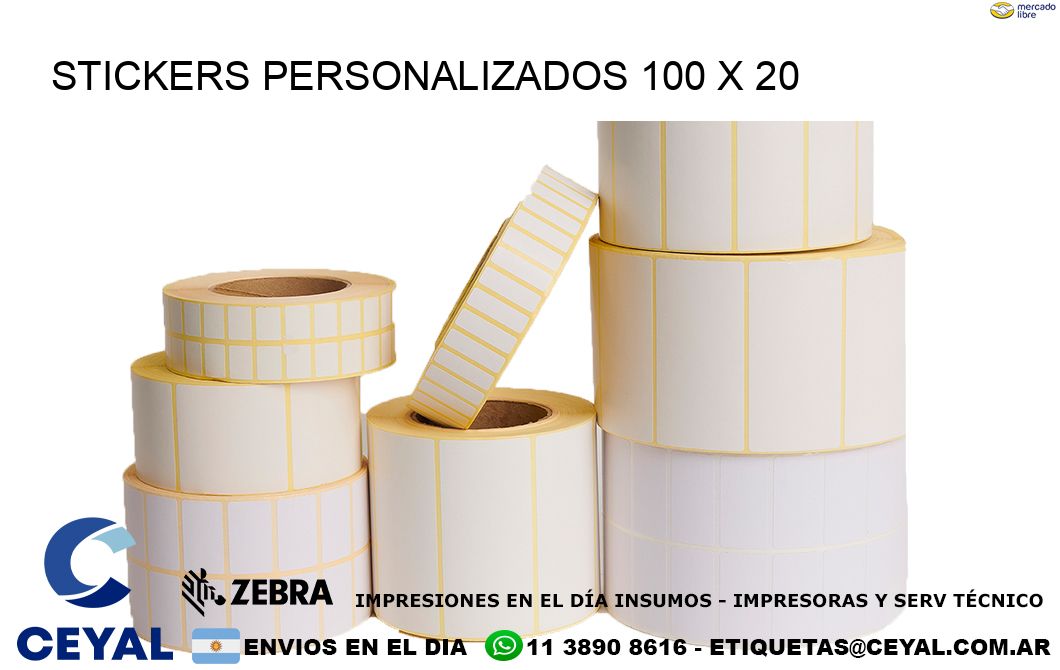 STICKERS PERSONALIZADOS 100 x 20