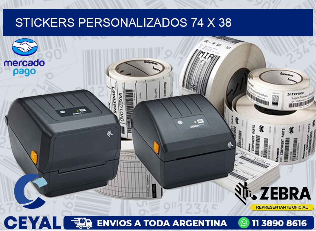 STICKERS PERSONALIZADOS 74 x 38