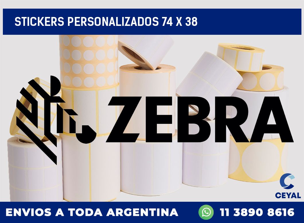 STICKERS PERSONALIZADOS 74 x 38