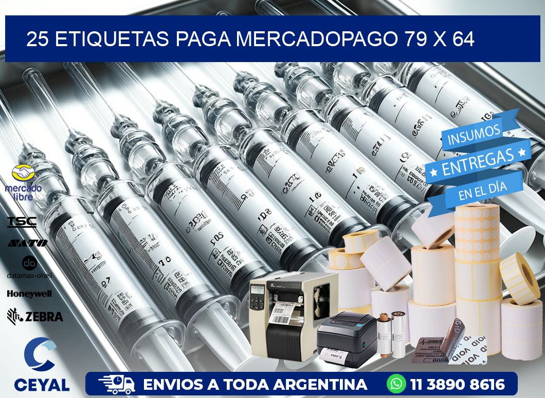 25 ETIQUETAS PAGA MERCADOPAGO 79 x 64