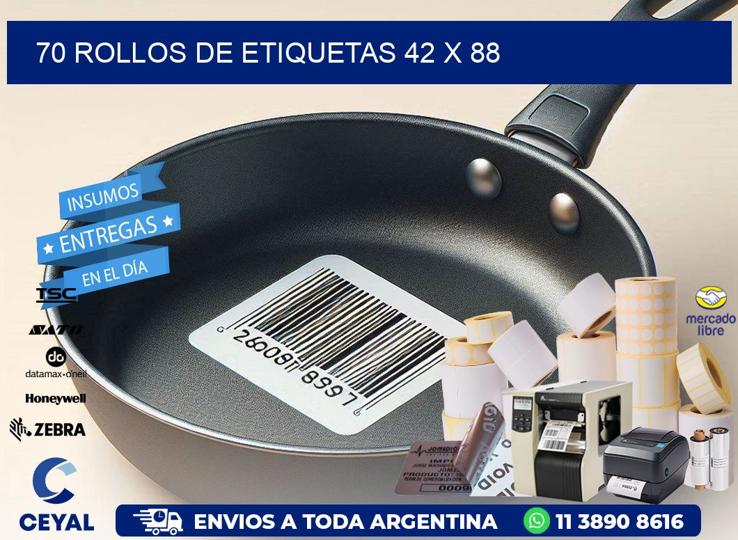 70 ROLLOS DE ETIQUETAS 42 x 88