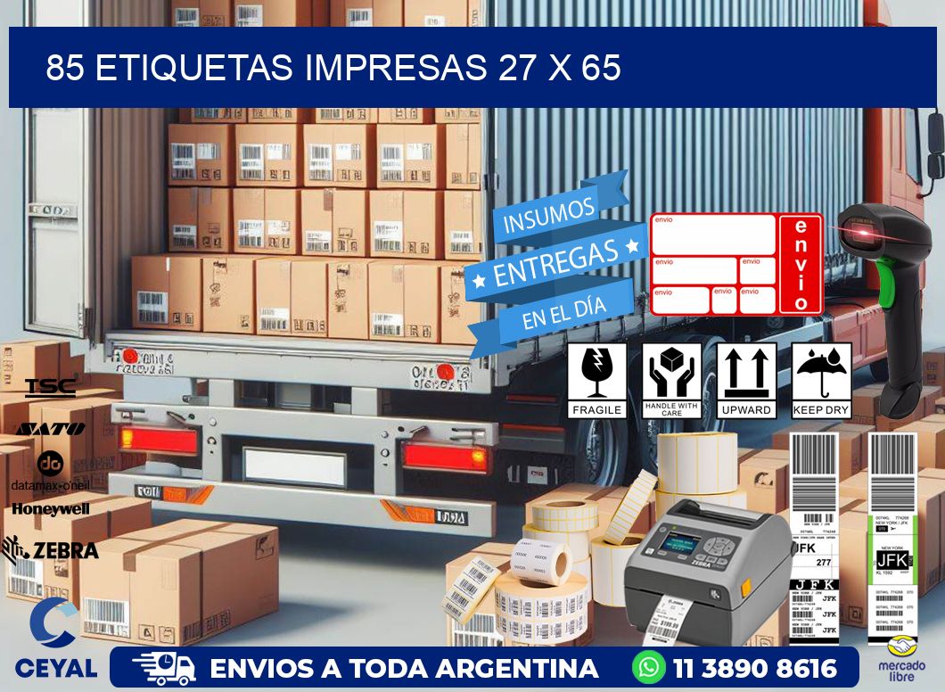 85 ETIQUETAS IMPRESAS 27 x 65