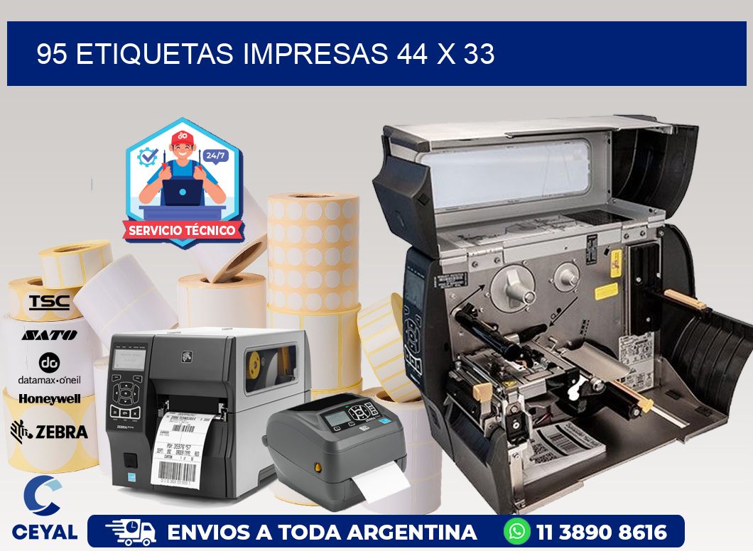 95 ETIQUETAS IMPRESAS 44 x 33
