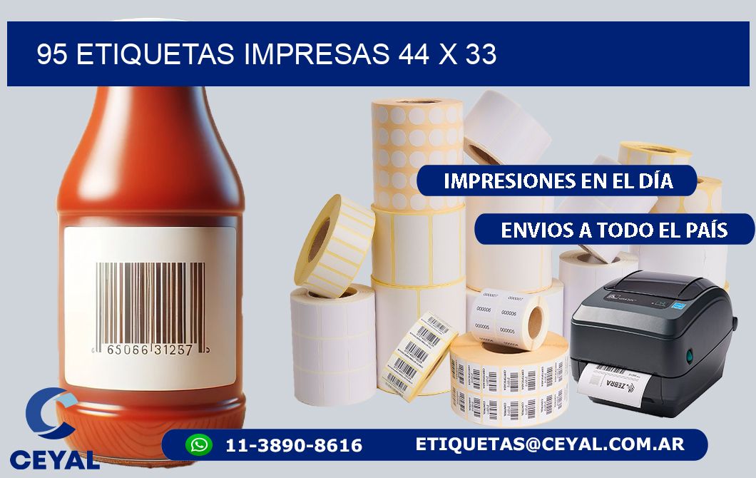 95 ETIQUETAS IMPRESAS 44 x 33