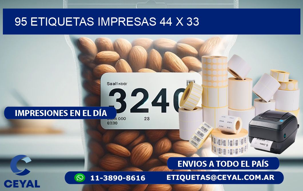 95 ETIQUETAS IMPRESAS 44 x 33