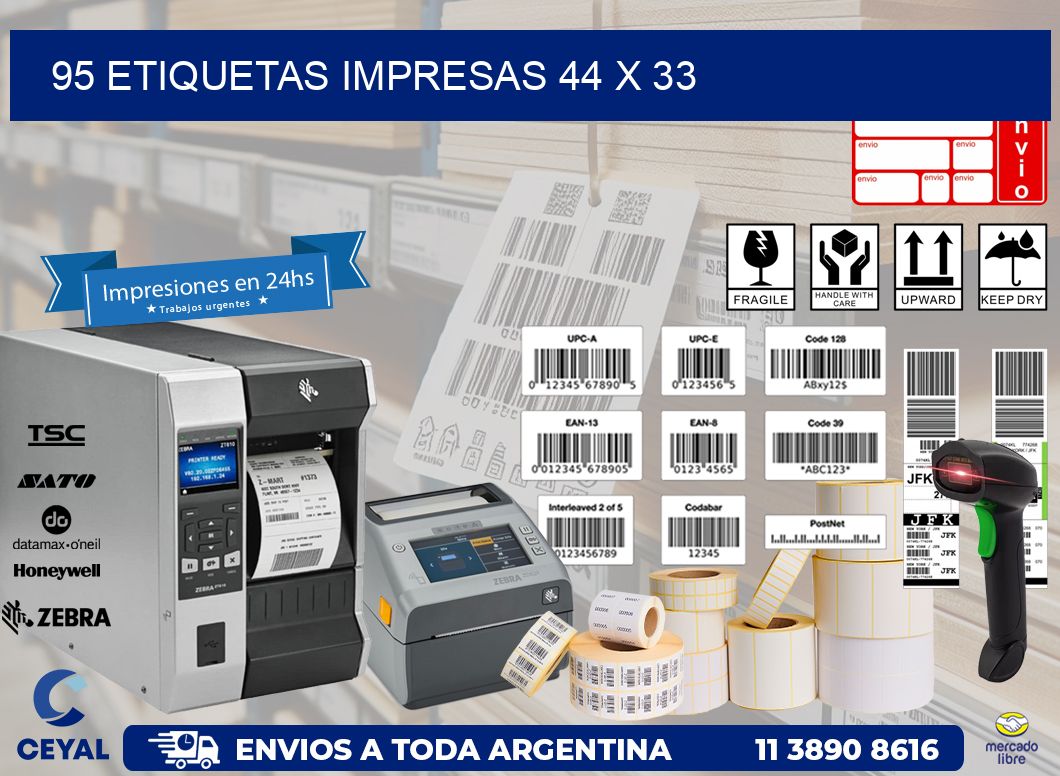 95 ETIQUETAS IMPRESAS 44 x 33