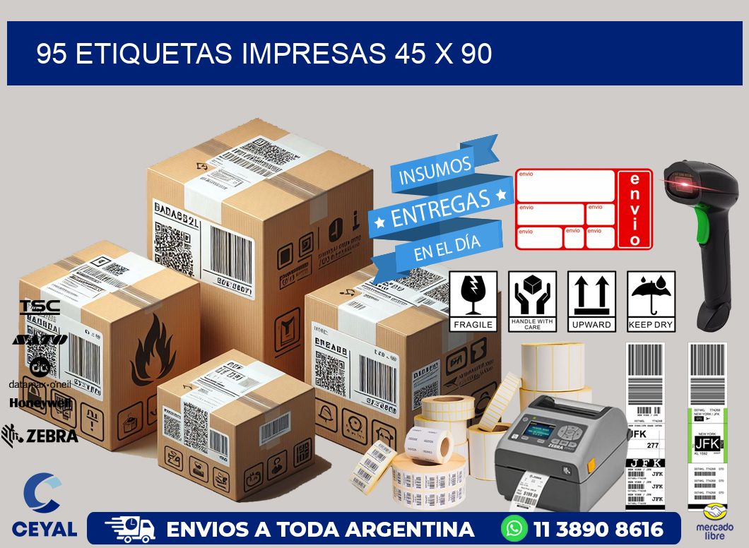 95 ETIQUETAS IMPRESAS 45 x 90