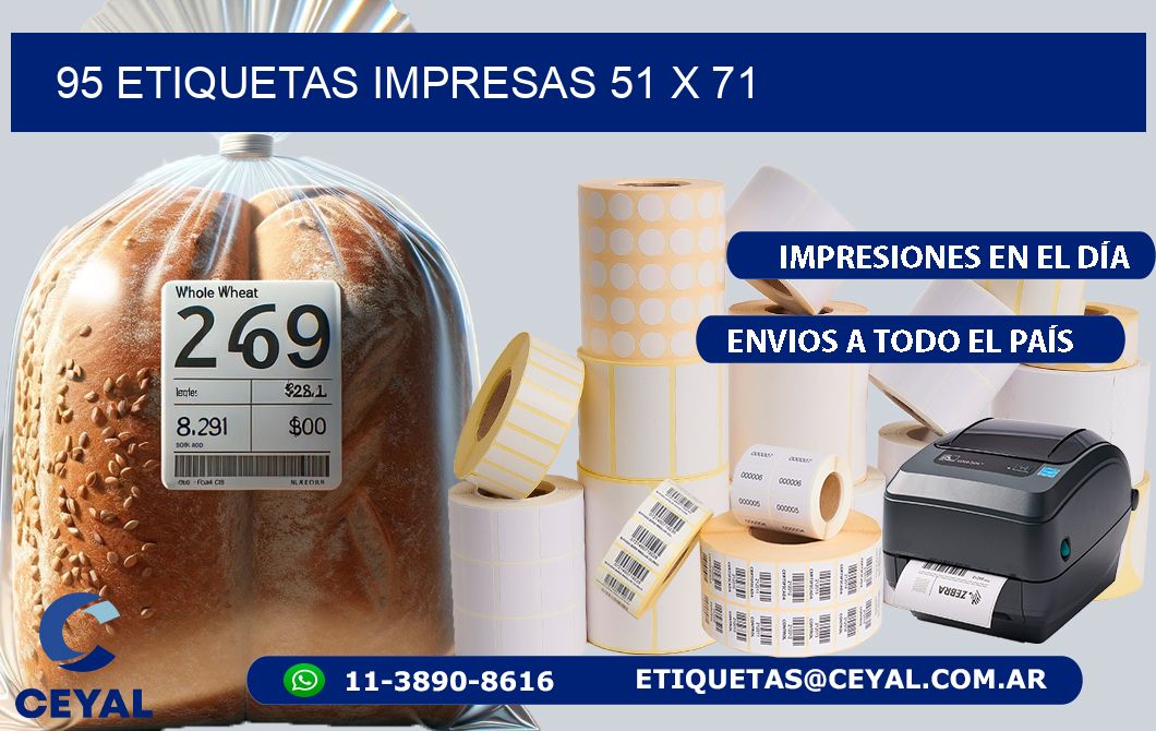 95 ETIQUETAS IMPRESAS 51 x 71