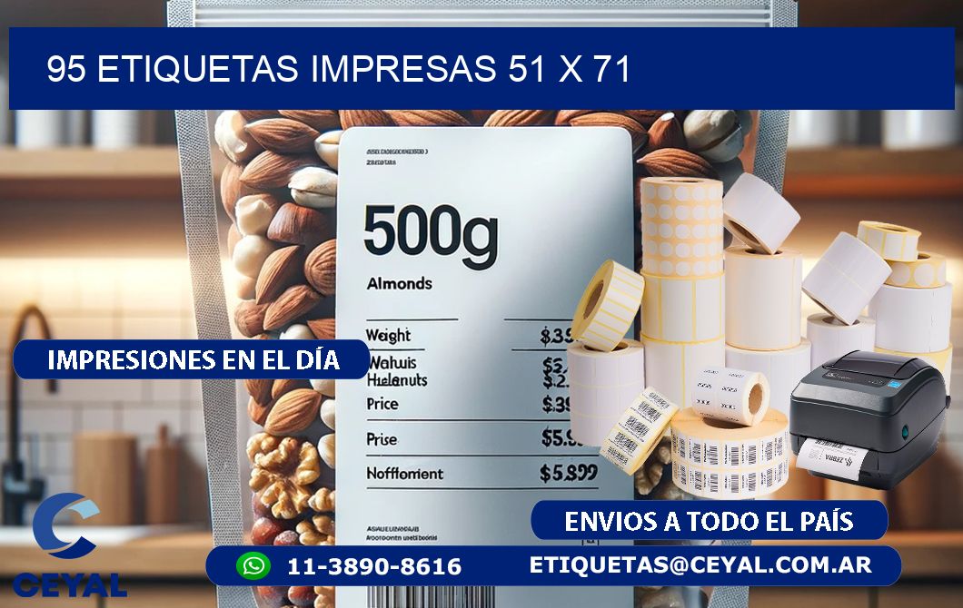 95 ETIQUETAS IMPRESAS 51 x 71