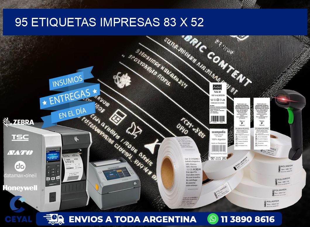 95 ETIQUETAS IMPRESAS 83 x 52