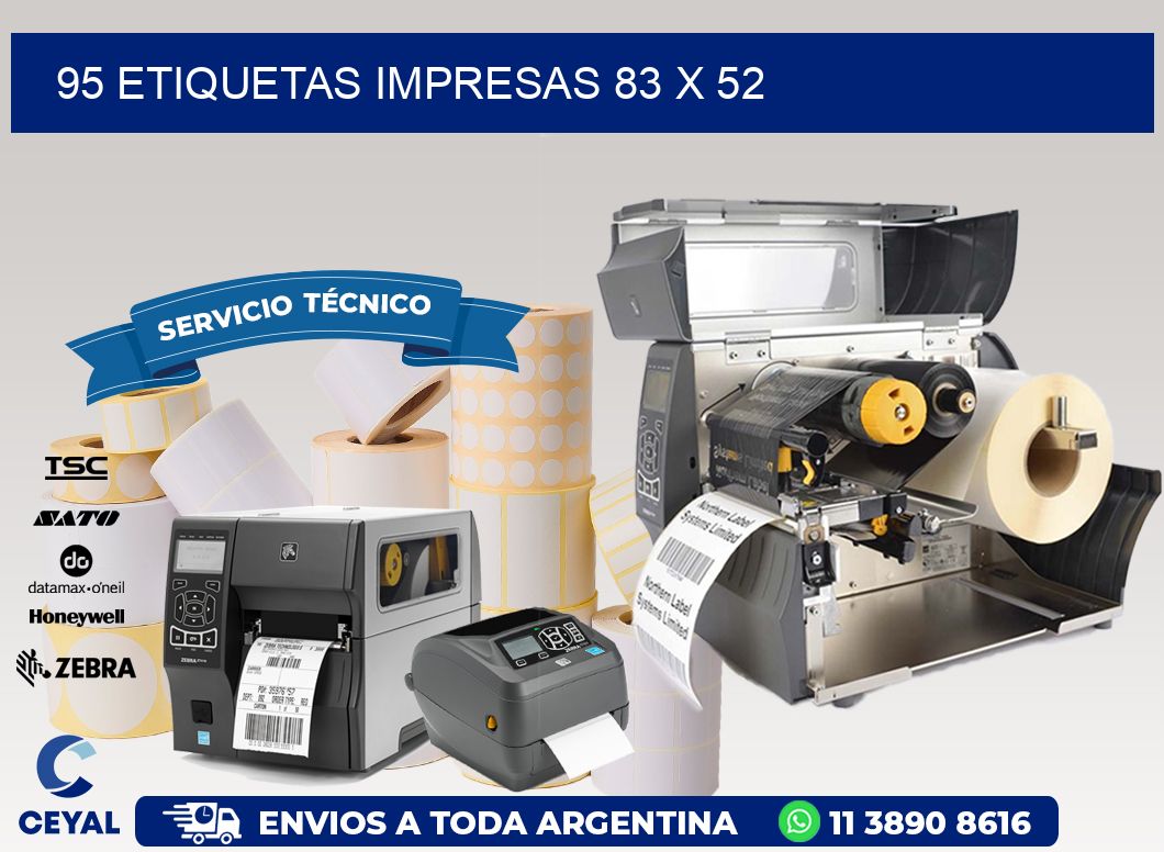 95 ETIQUETAS IMPRESAS 83 x 52