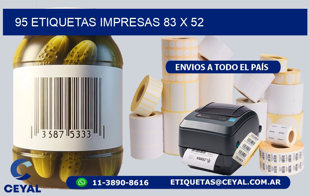 95 ETIQUETAS IMPRESAS 83 x 52