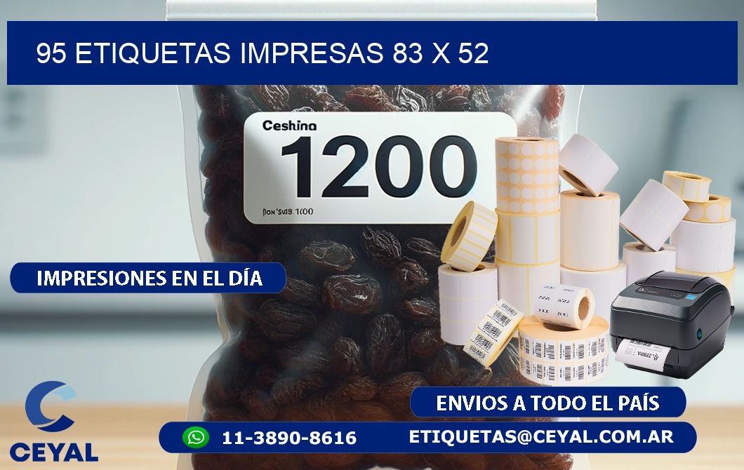 95 ETIQUETAS IMPRESAS 83 x 52