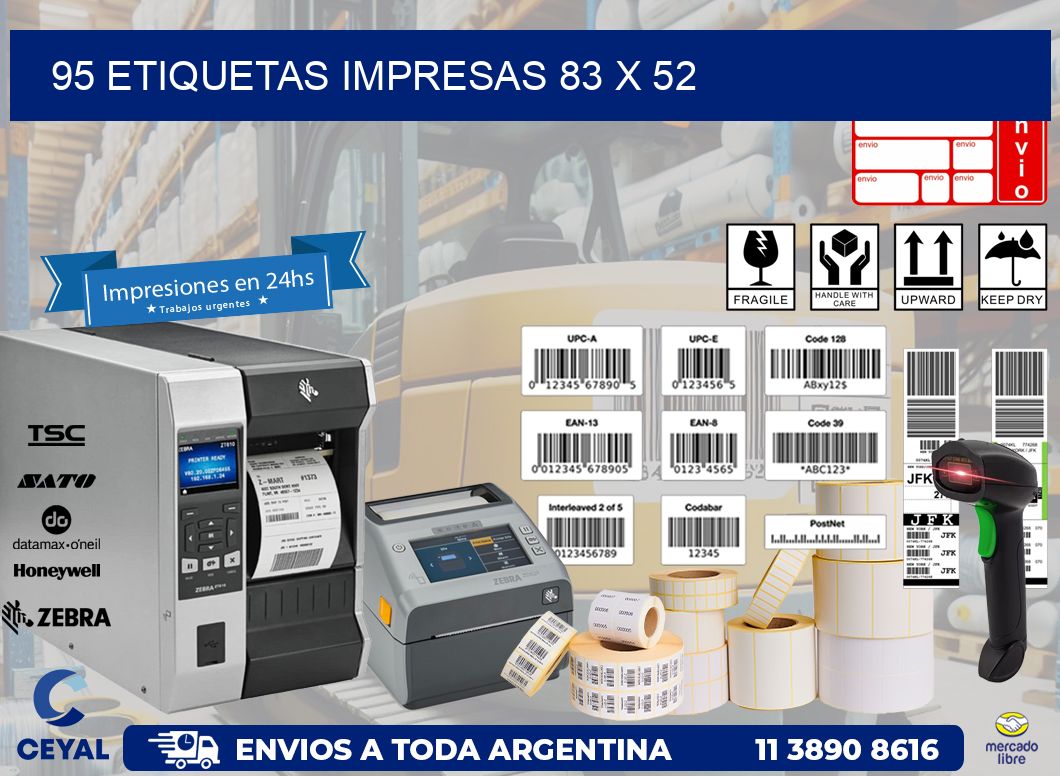 95 ETIQUETAS IMPRESAS 83 x 52