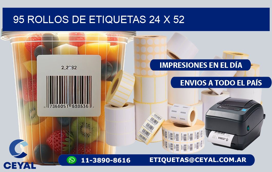 95 ROLLOS DE ETIQUETAS 24 x 52