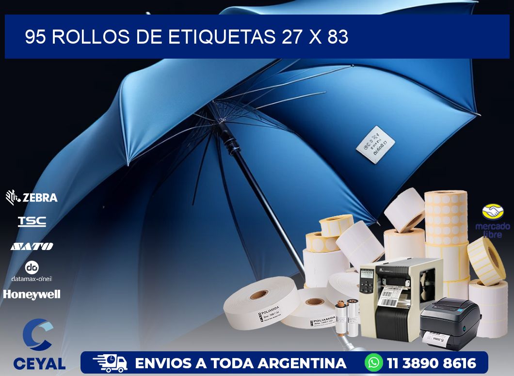 95 ROLLOS DE ETIQUETAS 27 x 83