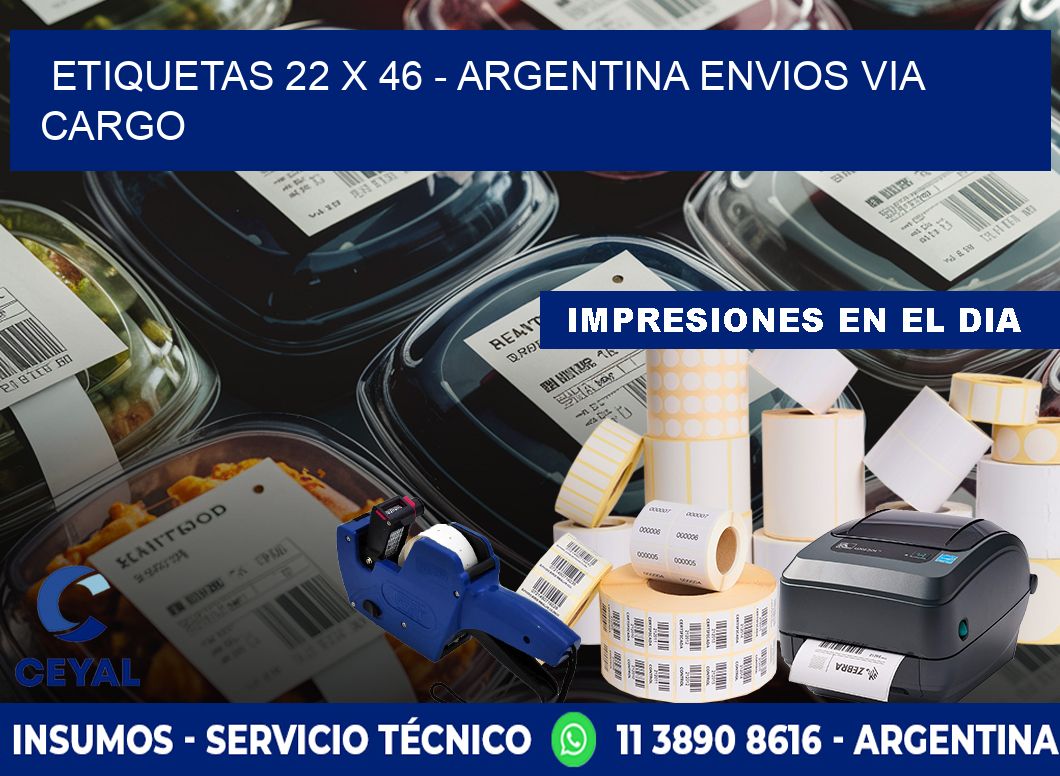 ETIQUETAS 22 x 46 - ARGENTINA ENVIOS VIA CARGO