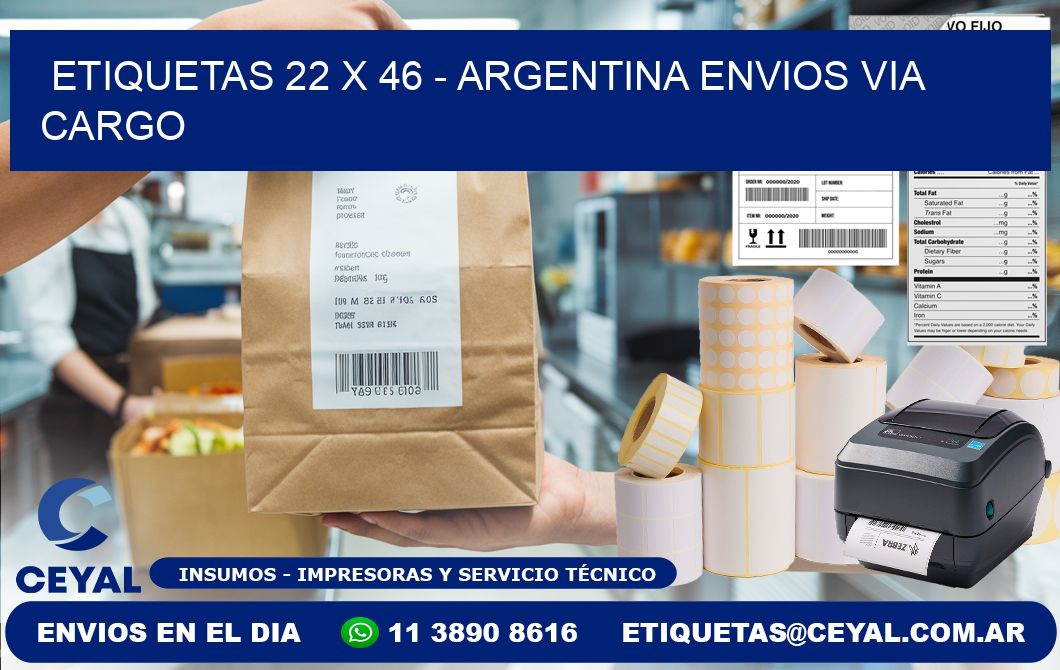 ETIQUETAS 22 x 46 - ARGENTINA ENVIOS VIA CARGO