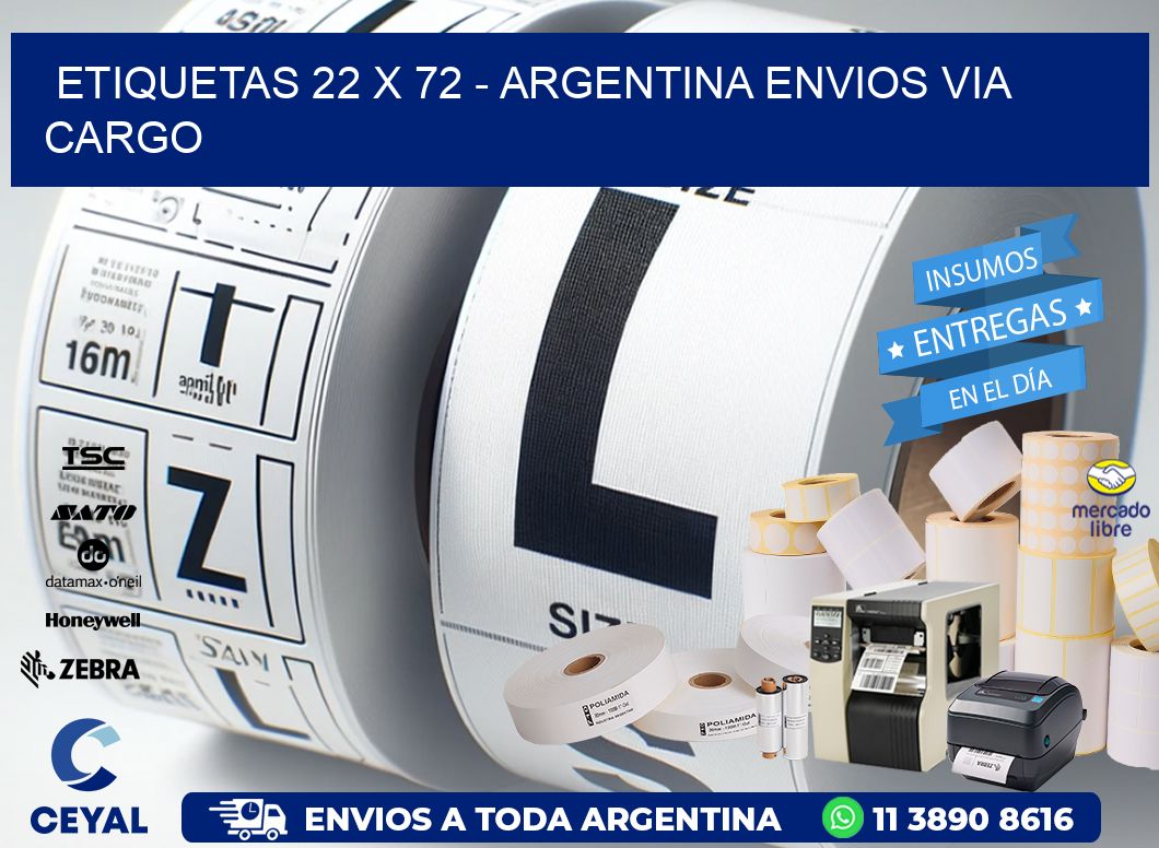 ETIQUETAS 22 x 72 - ARGENTINA ENVIOS VIA CARGO