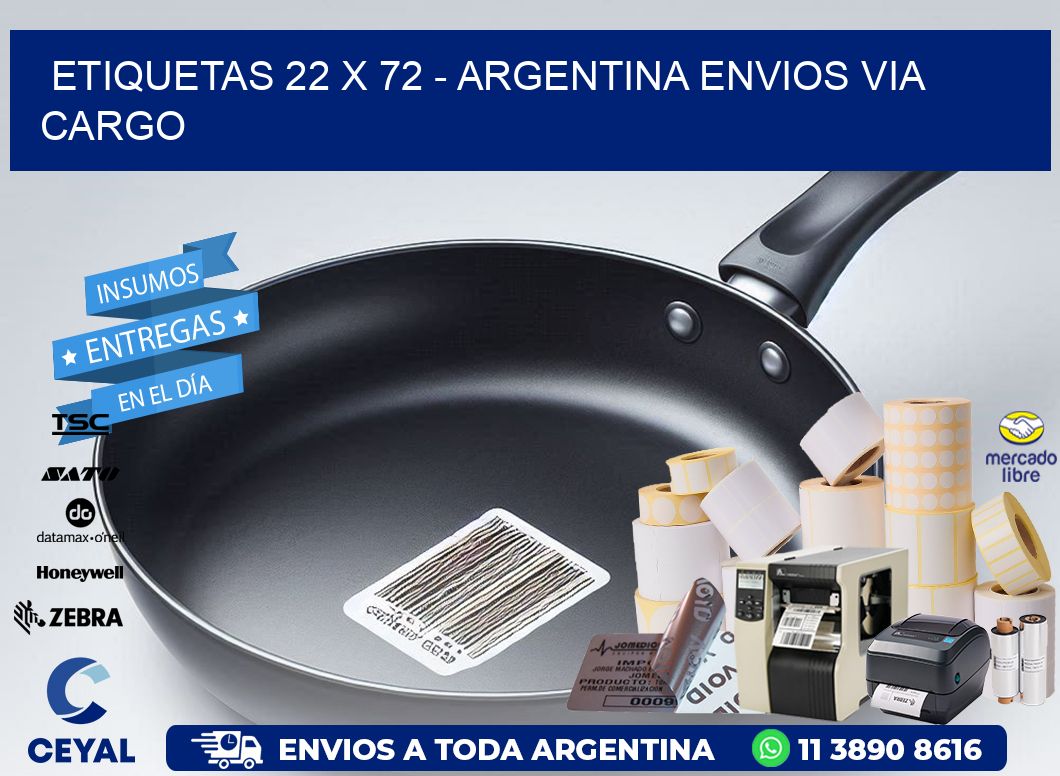 ETIQUETAS 22 x 72 - ARGENTINA ENVIOS VIA CARGO