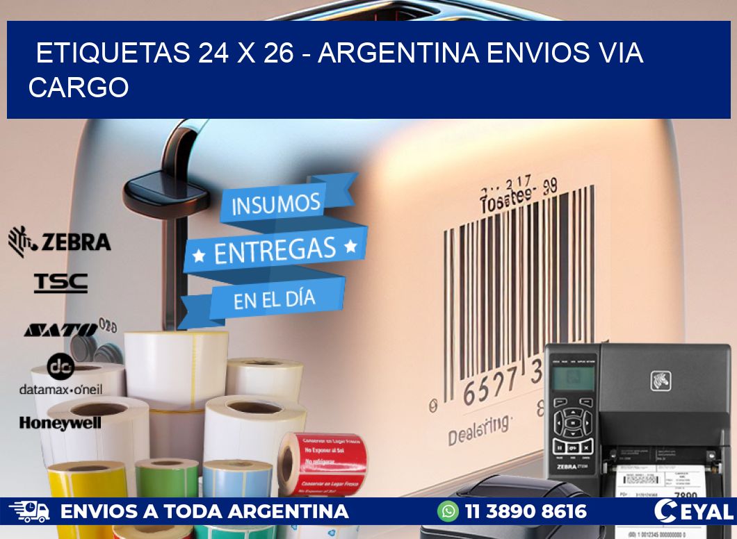 ETIQUETAS 24 x 26 - ARGENTINA ENVIOS VIA CARGO