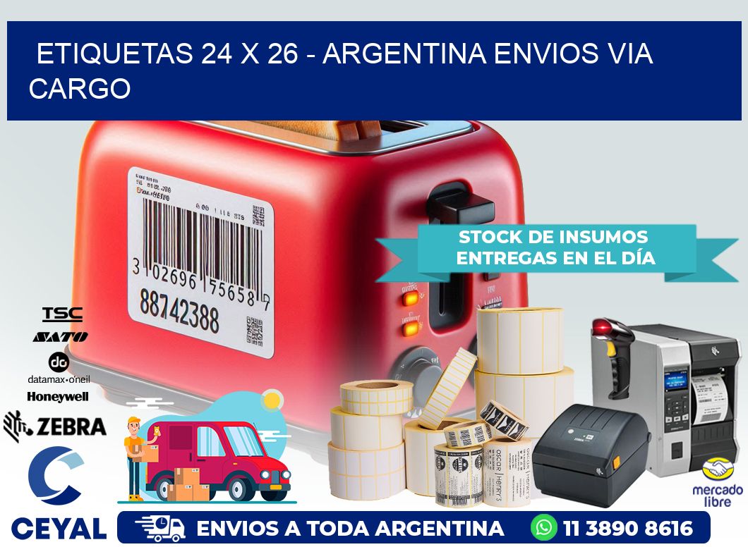 ETIQUETAS 24 x 26 – ARGENTINA ENVIOS VIA CARGO