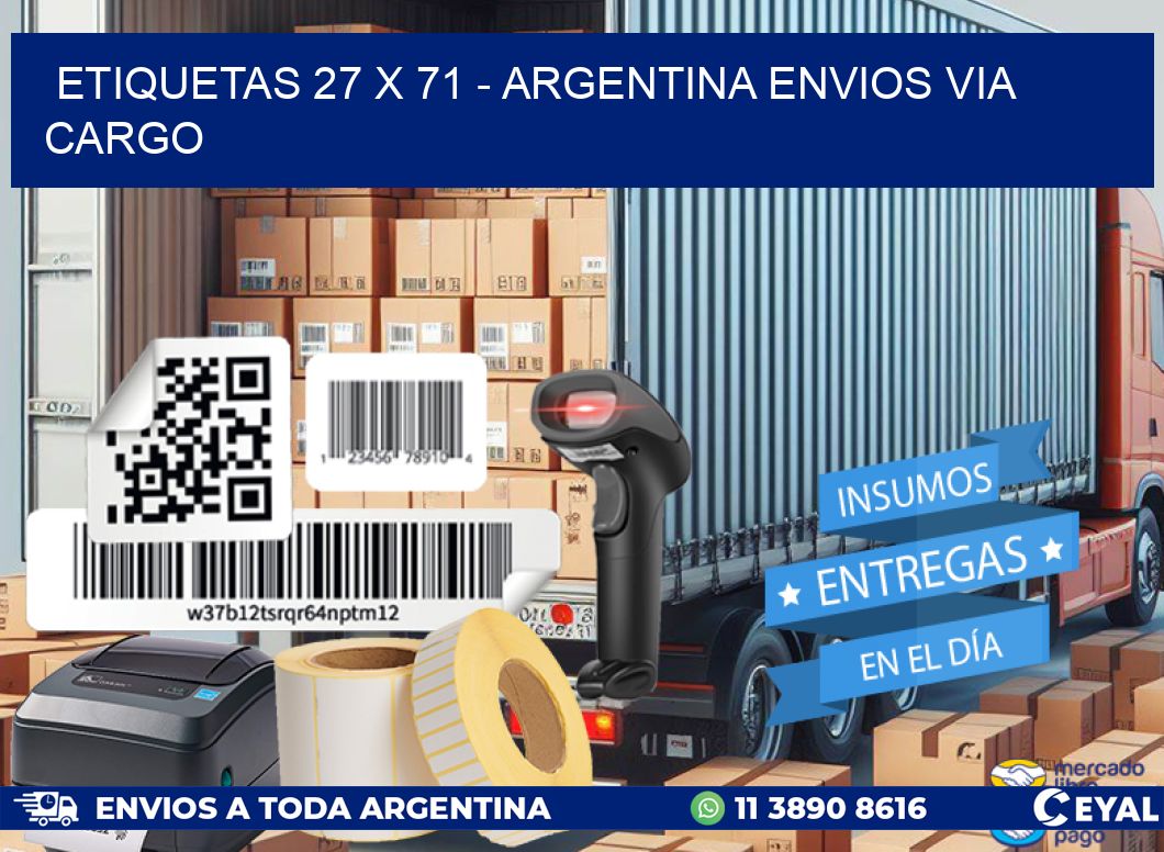 ETIQUETAS 27 x 71 - ARGENTINA ENVIOS VIA CARGO