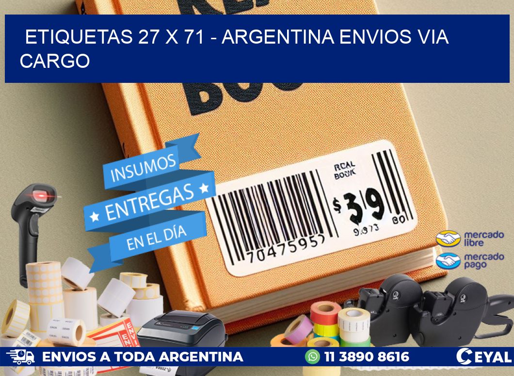 ETIQUETAS 27 x 71 - ARGENTINA ENVIOS VIA CARGO