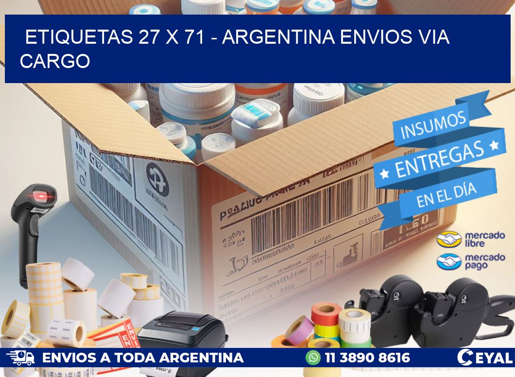 ETIQUETAS 27 x 71 - ARGENTINA ENVIOS VIA CARGO