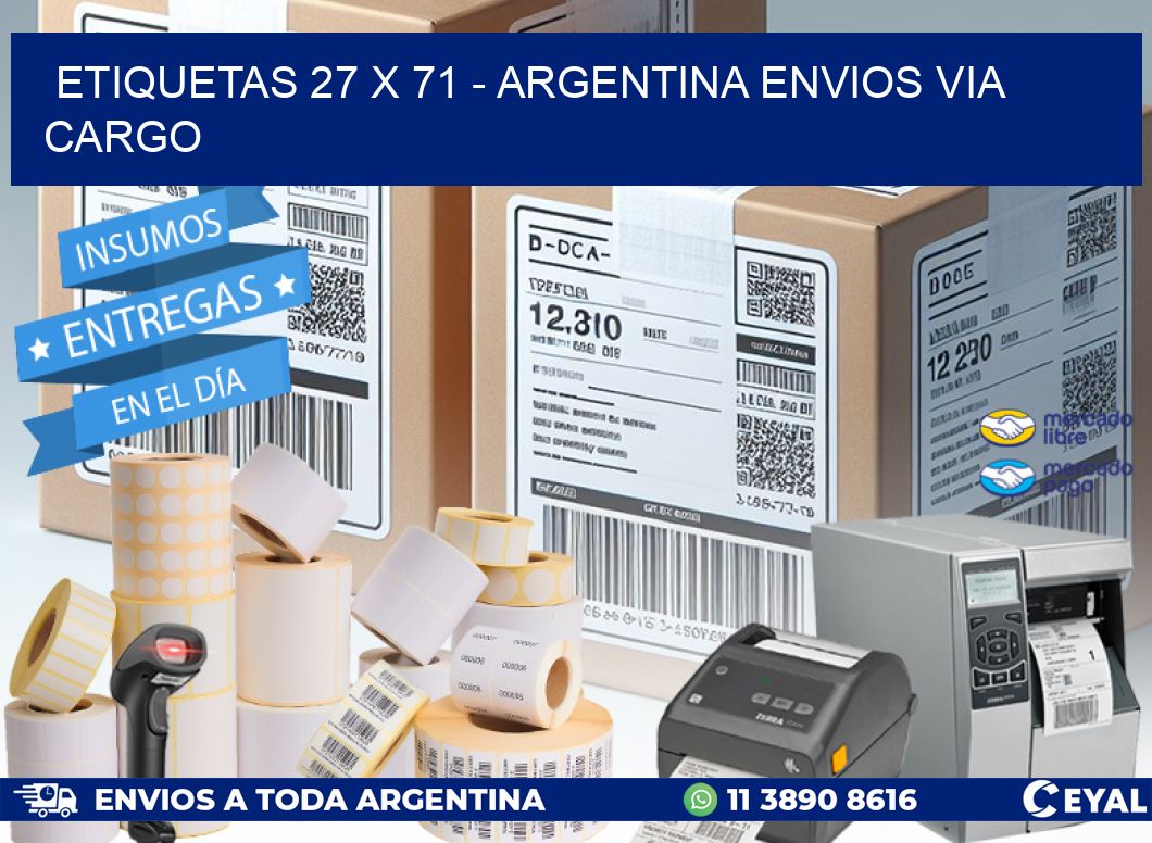 ETIQUETAS 27 x 71 – ARGENTINA ENVIOS VIA CARGO