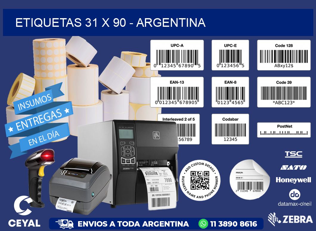 ETIQUETAS 31 x 90 - ARGENTINA