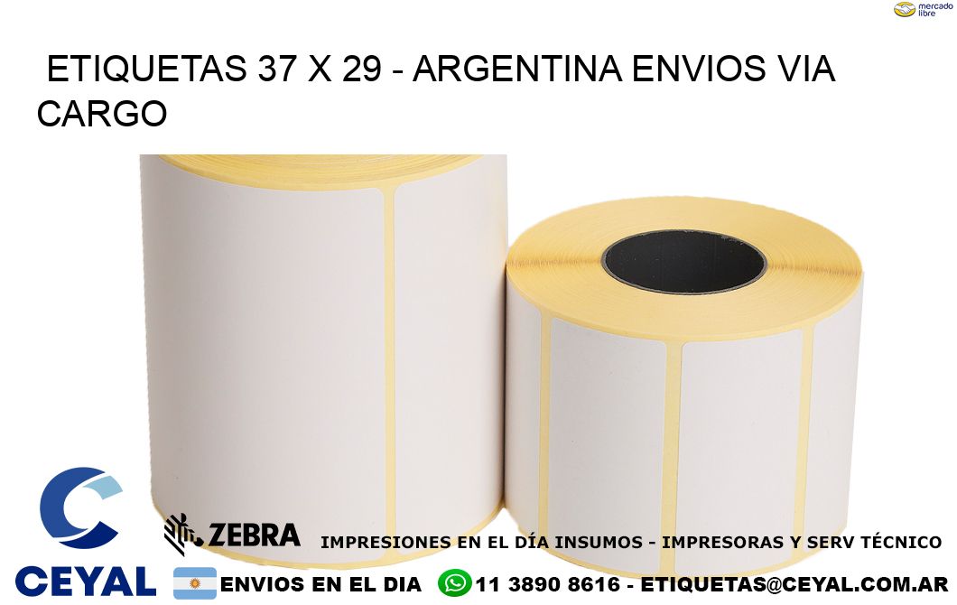 ETIQUETAS 37 x 29 - ARGENTINA ENVIOS VIA CARGO