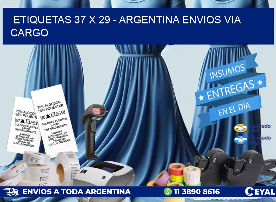 ETIQUETAS 37 x 29 – ARGENTINA ENVIOS VIA CARGO