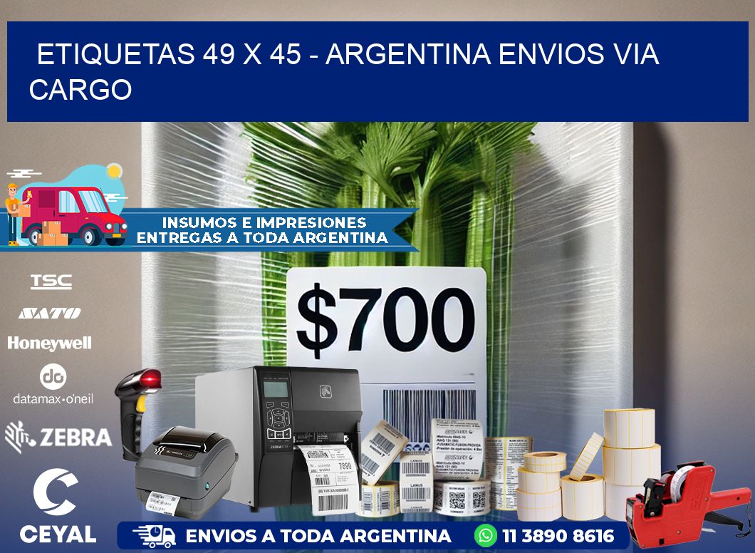 ETIQUETAS 49 x 45 - ARGENTINA ENVIOS VIA CARGO