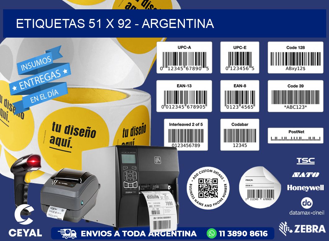 ETIQUETAS 51 x 92 - ARGENTINA