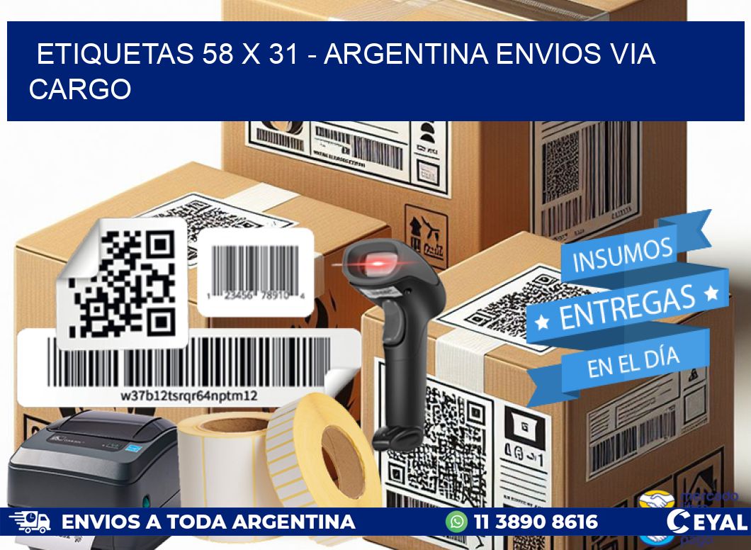 ETIQUETAS 58 x 31 - ARGENTINA ENVIOS VIA CARGO