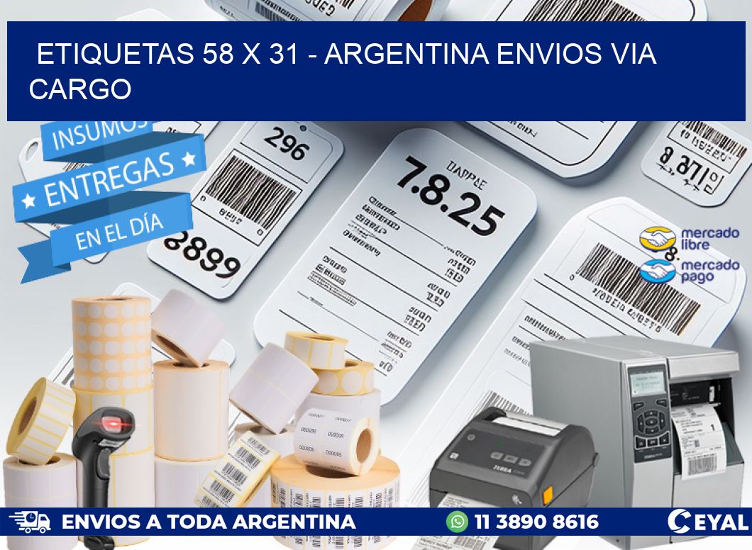 ETIQUETAS 58 x 31 - ARGENTINA ENVIOS VIA CARGO